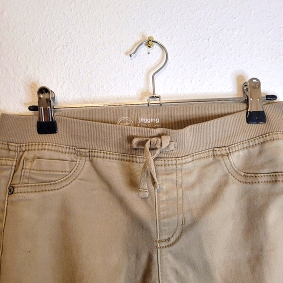 WonderNation Elastic Waist Stretch Jeggings Khaki Kid Girls Sz L 10-12 PLUS FUC - Picture 15 of 16